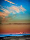USA-WA-Zillah Dawn light on Mt Adams seen from Yakima Valley wine country in winter Art Print